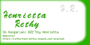 henrietta rethy business card